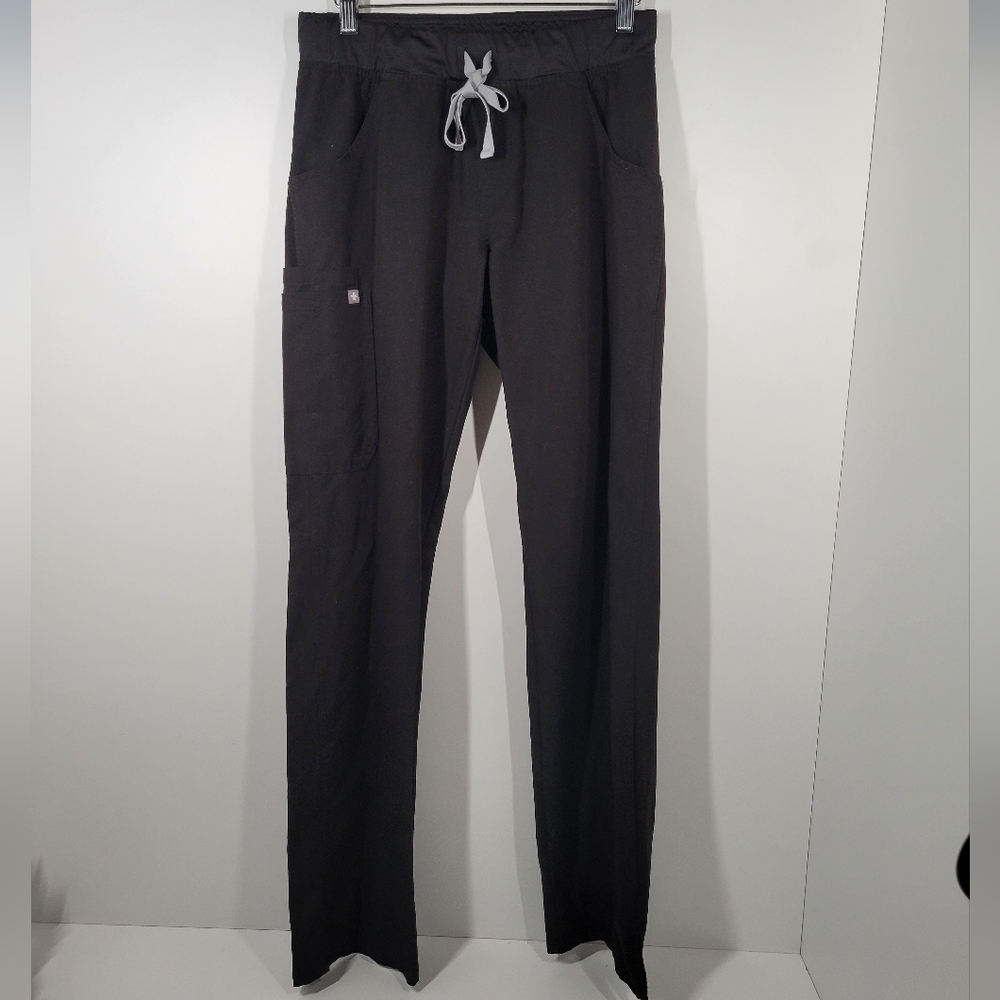 Figs Technical Collection Black Straight Leg Scrub Medical Pants Women Size S/T